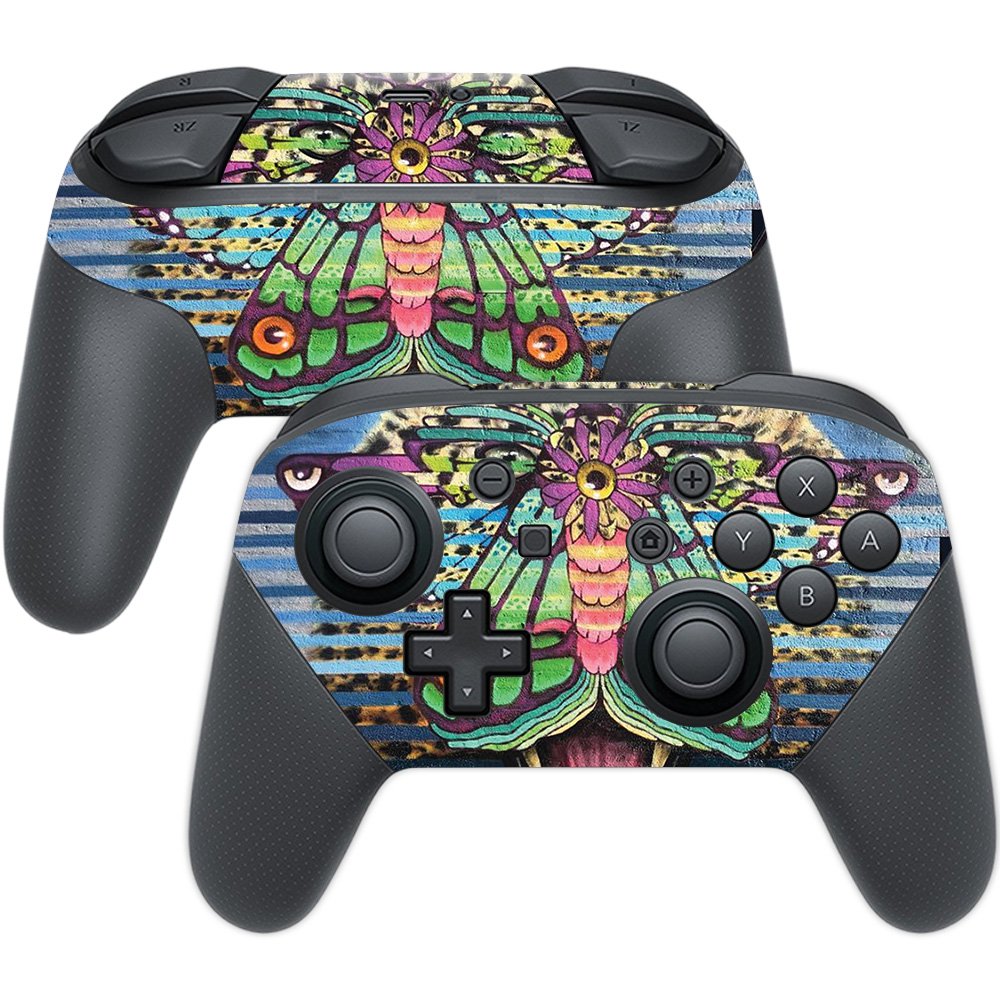 MightySkins Skin Compatible with Nintendo Switch Pro Controller - Jaguar Moth | Protective, Durable, and Unique Vinyl Decal wrap