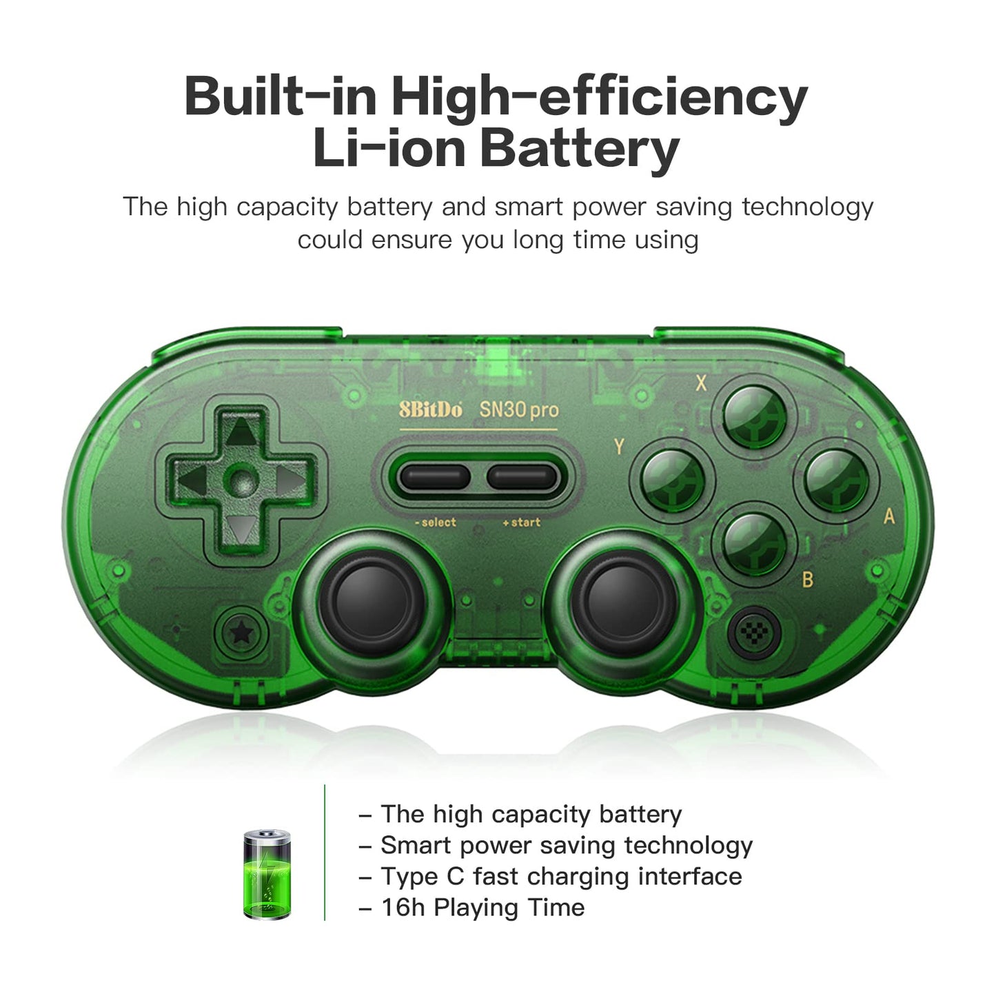 8Bitdo SN30 Pro Wireless Game Controller - Hall Effect Joystick - Gray - Compatible with Switch, Steam, Mac, PC, Android, Windows