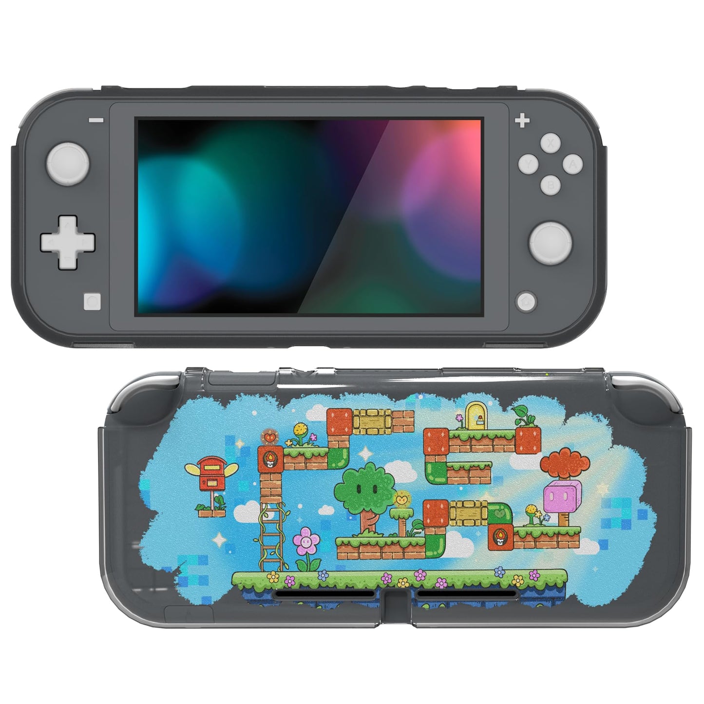 PlayVital Custom Protective Case for Nintendo Switch Lite, Soft TPU Slim Case Cover for Nintendo Switch Lite - Blocks Adventure