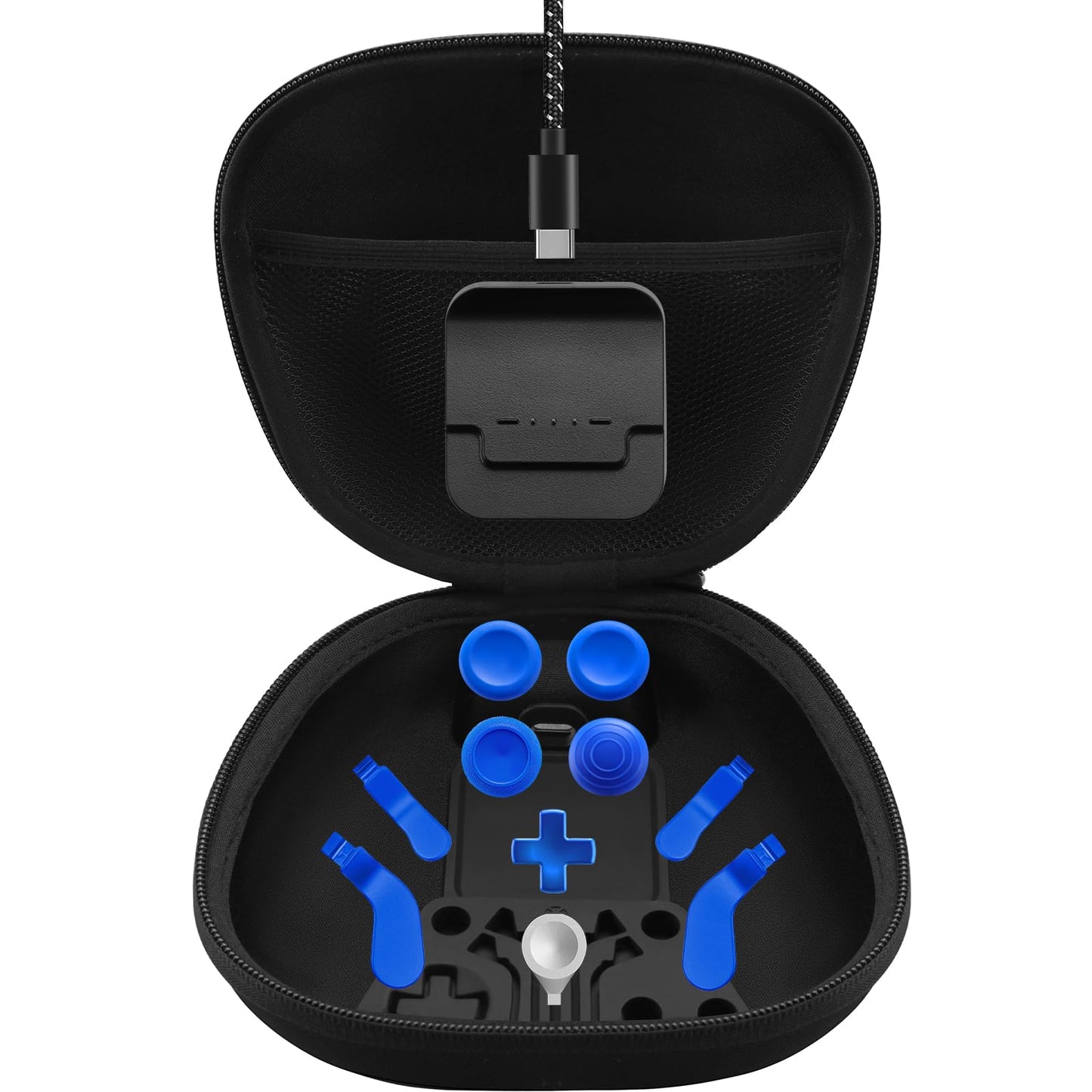 Complete Component Pack for Xbox Elite Controller Series 2 - Accessories Includes 1 Controller Carrying Case 1 Charging Dock 4 Thumbsticks 4 Paddles 1 Adjustment Tool and 1 Charging Cable(BLUE)