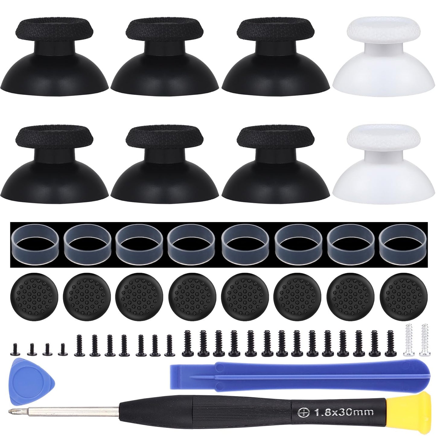 Ikpek 8 Pack Replacement Thumbsticks for DualSense PS5 Controller Custom Analog Thumb Stick Joystick Grip Replacement for PlayStation 5 Controller for PS4 All Model Controller
