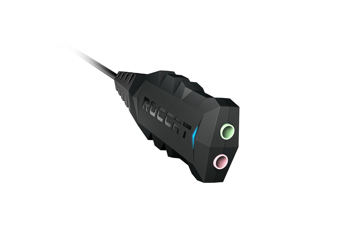ROCCAT Juke - Virtual 7.1 Plus USB Stereo Soundcard and Headset Adapter for PC Computer Gaming Headphones Surround Sound USB Sound Card Compatible with Stereo Headsets