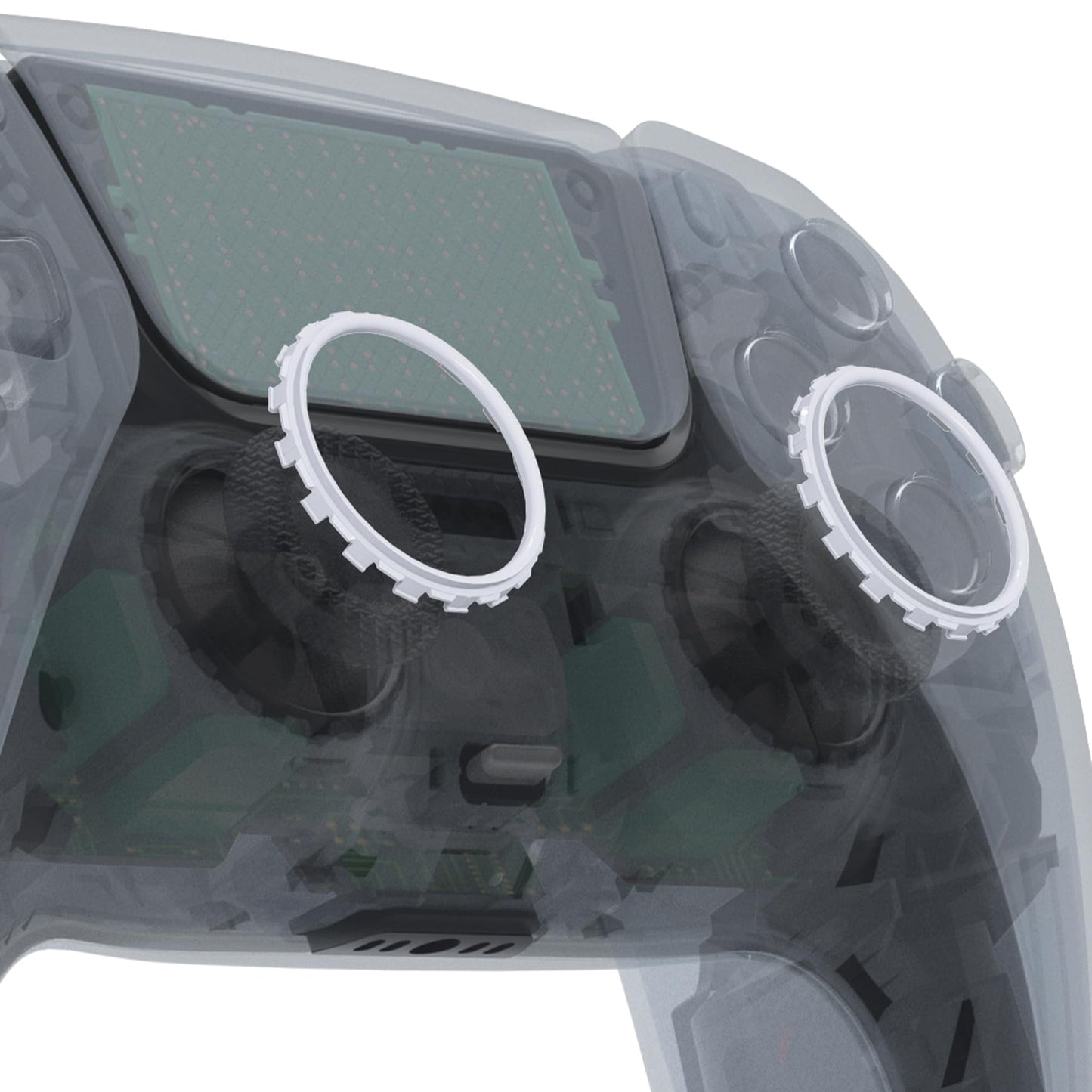 eXtremeRate Original White Replacement Accessories for PS5 Controller Accent Rings for PS5 Controller - Controller NOT Included