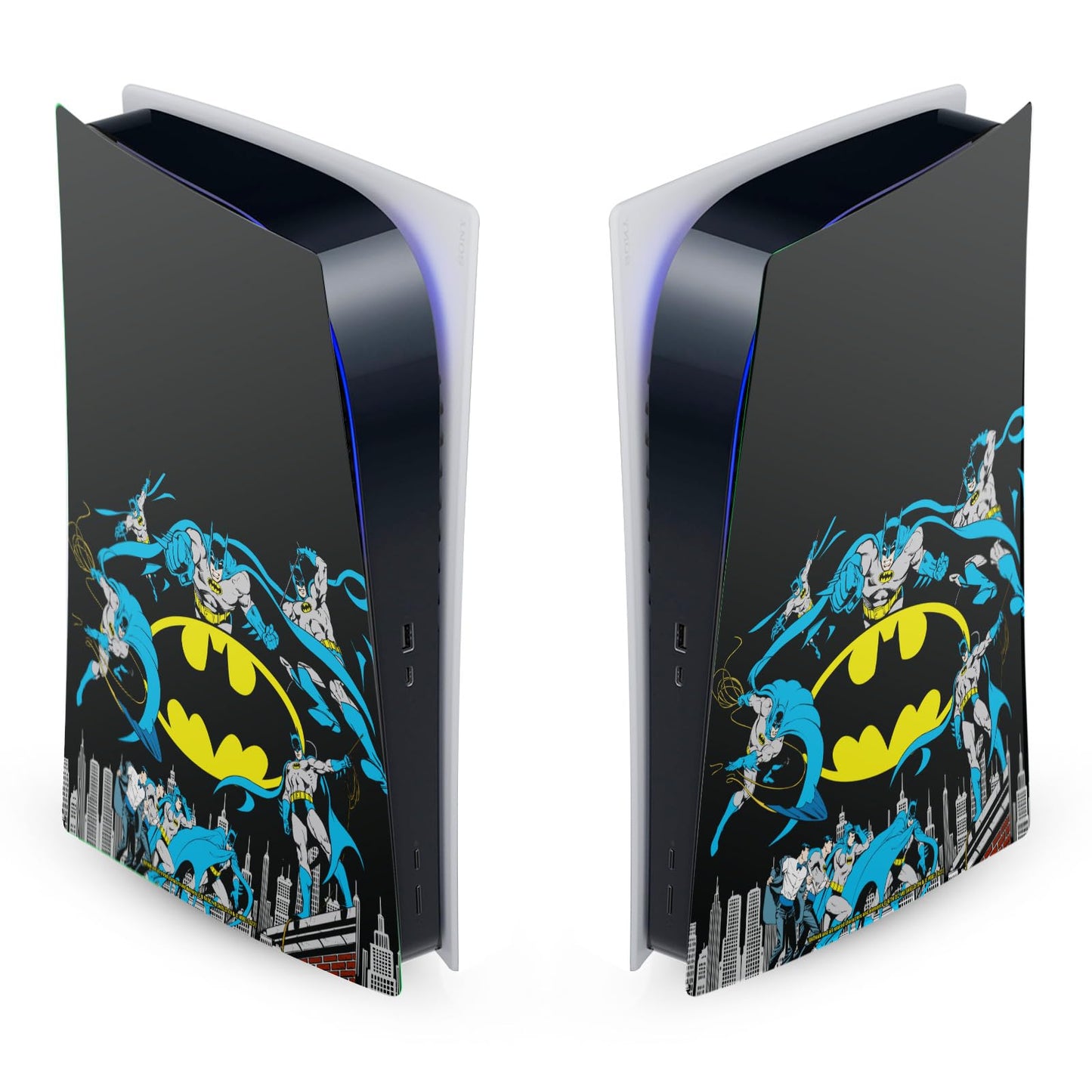 Head Case Designs Officially Licensed Batman DC Comics Classic Logos And Comic Book Vinyl Faceplate Sticker Gaming Skin Decal Cover Compatible With Sony PlayStation 5 PS5 Digital Edition Console