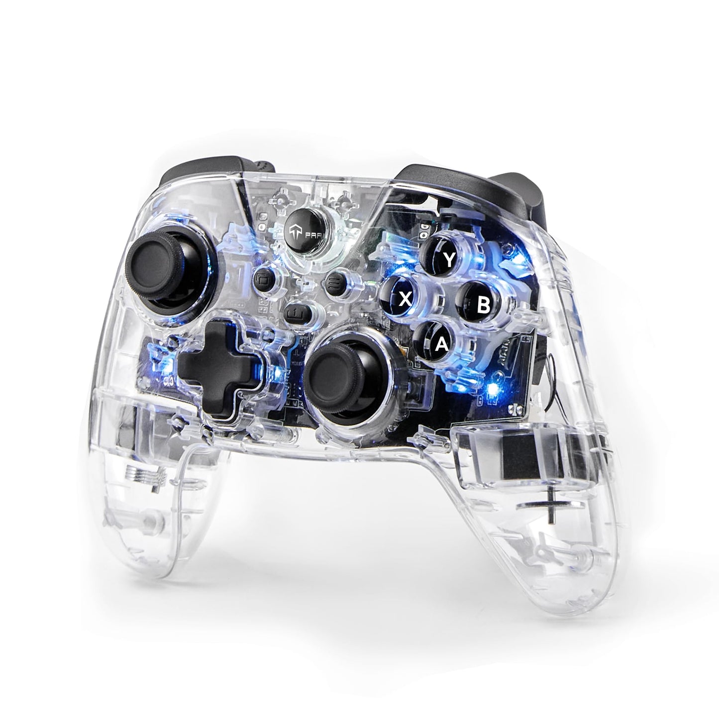 TPARTS Wireless Game Controller for Tesla Model 3/Y/S/X Multi-Device stone Clear Controller with 7-Colors LED Mode Special Programmed and Design For Tesla/Switch/STEAM Deck/PC(1 pc)