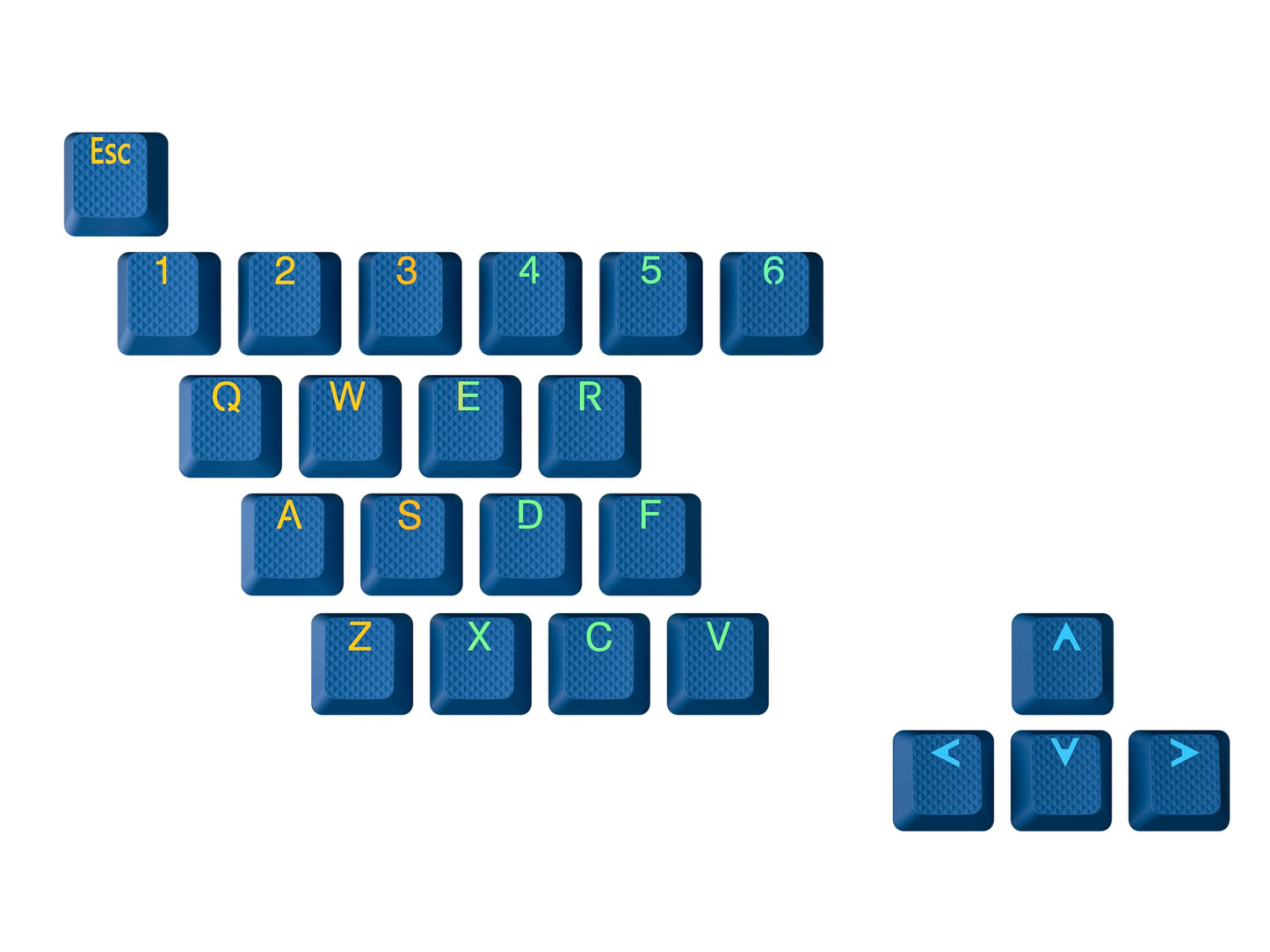 Geeky Rubberized Keycap Set | Double Shot Translucent | ABS + TPR | OEM Profile for Mechanical Gaming Keyboard (Dark Blue 23 Keys)