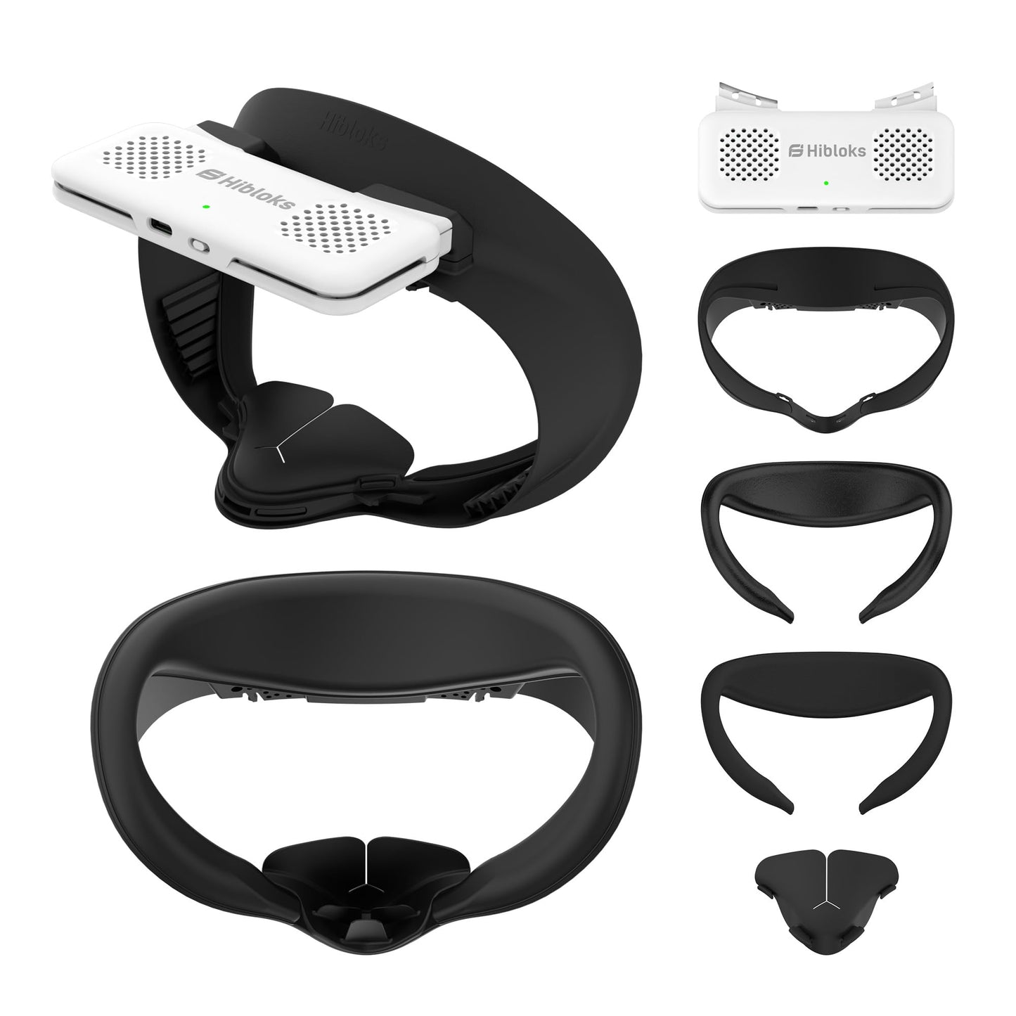 HiBloks Facial Interface with Cooling Fan for Meta Quest 3S Accessories 2Pcs Face Cover Pad Compatible with Oculus Quest 3S Fan Cooler Replacement Facial Interface Relieve Lens Fogging (2 Speeds)