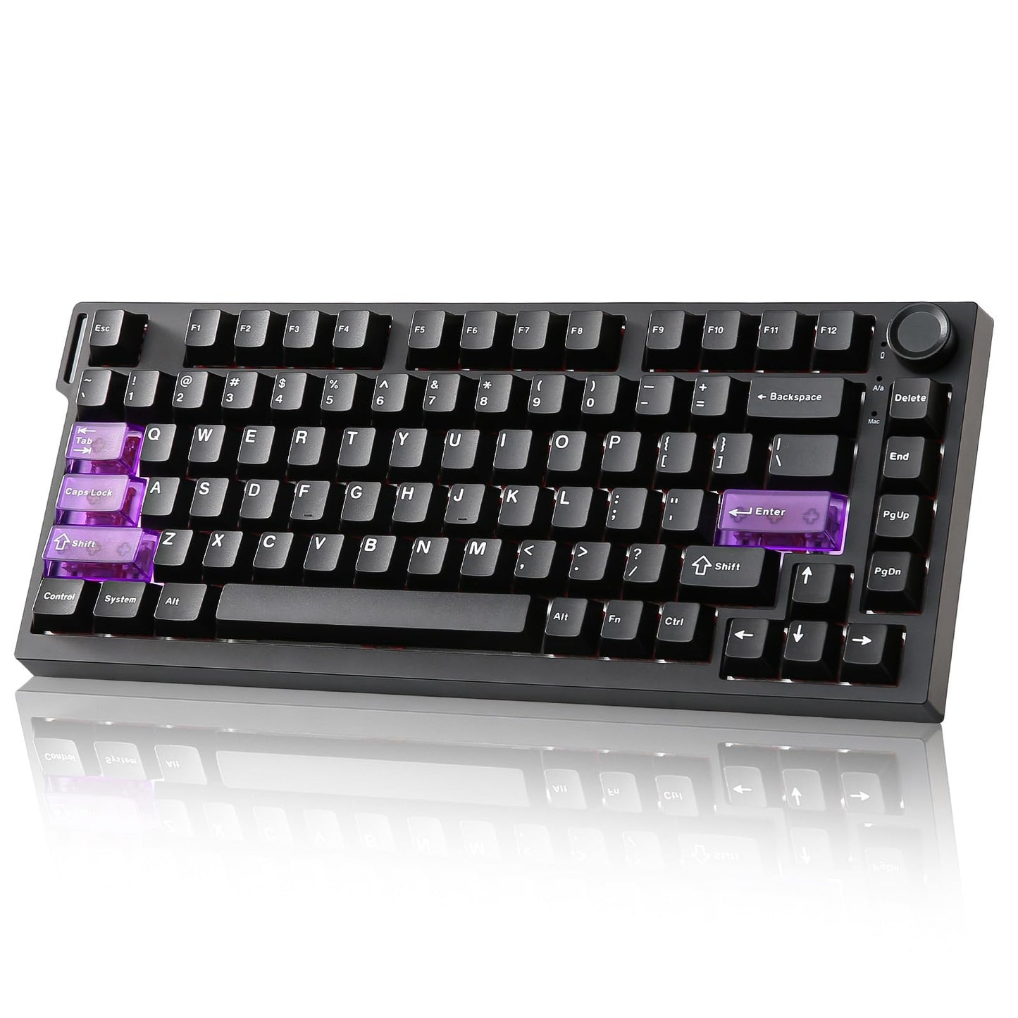 YUNZII RT75 PRO Wireless Gaming Keyboard Hall Effect Mechanical Rapid Trigger Magnetic Keyboard Bluetooth/USB-C/2.4G 8KHz Polling Rate &128K Scan RGB Backlit TGL/SOCD/DKS/MT (Black Outemu Red Switch)