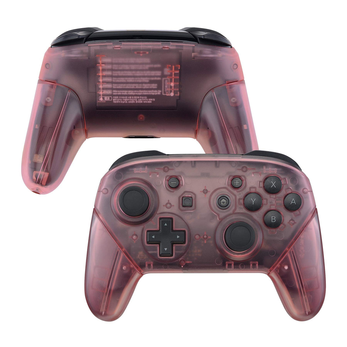 eXtremeRate Cherry Pink Faceplate Backplate Handles for Nintendo Switch Pro Controller, DIY Replacement Grip Housing Shell Cover