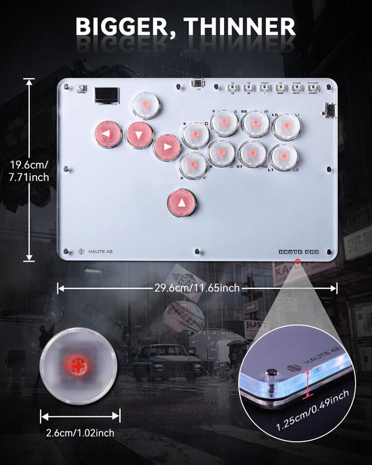 Sehawei Haute42 Arcade Stick T13 - 13Keys All-Button Controller with Turbo & RGB for PC/PS3/PS4/Switch/Steam, Supports Hot Swap & SOCD