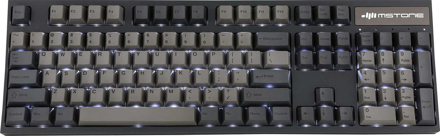 MSTONE Groove F 104 Keys THOCC Noise Cancelling Mechanical Keyboard Cherry Red MX Backlighting Cherry Profile PBT Keycap Dye Subbed Legends USB-C Cable for Windows and Mac User