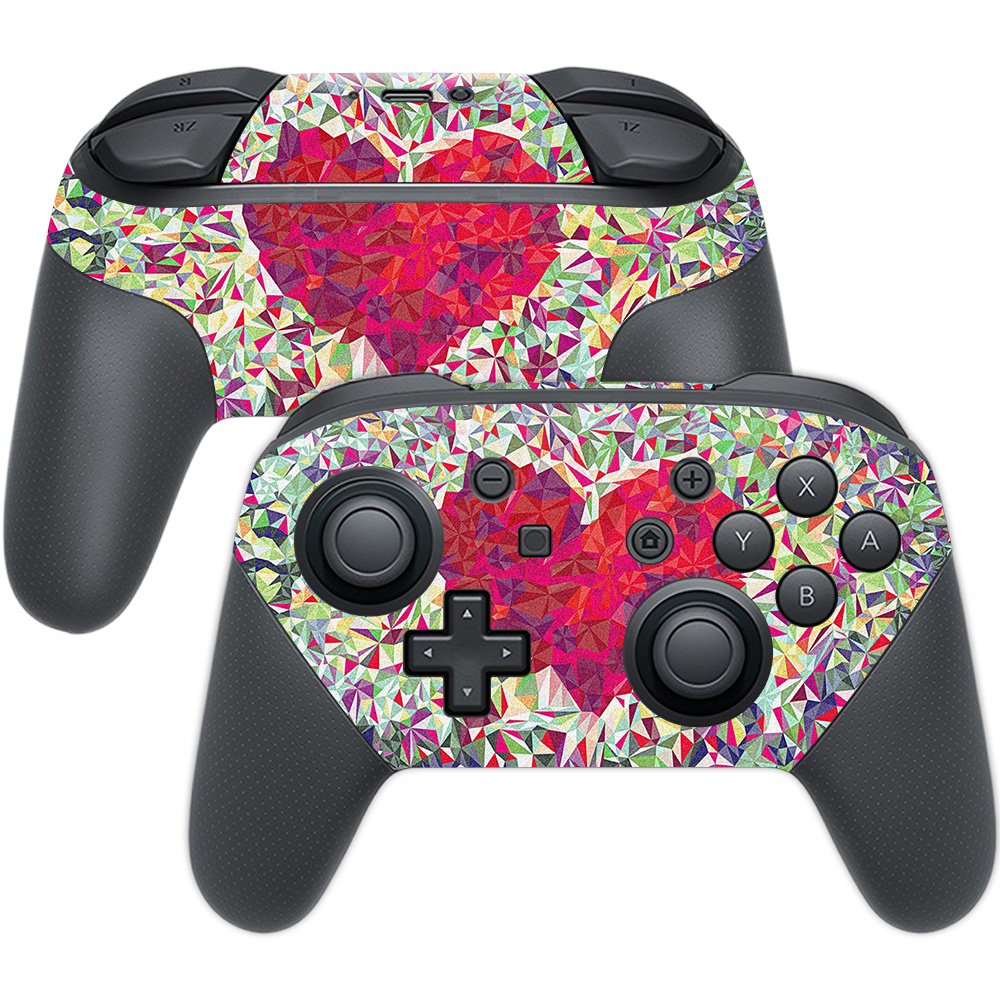 MightySkins Skin Compatible With Nintendo Switch Pro Controller - Stained Heart | Protective, Durable, and Unique Vinyl Decal wr