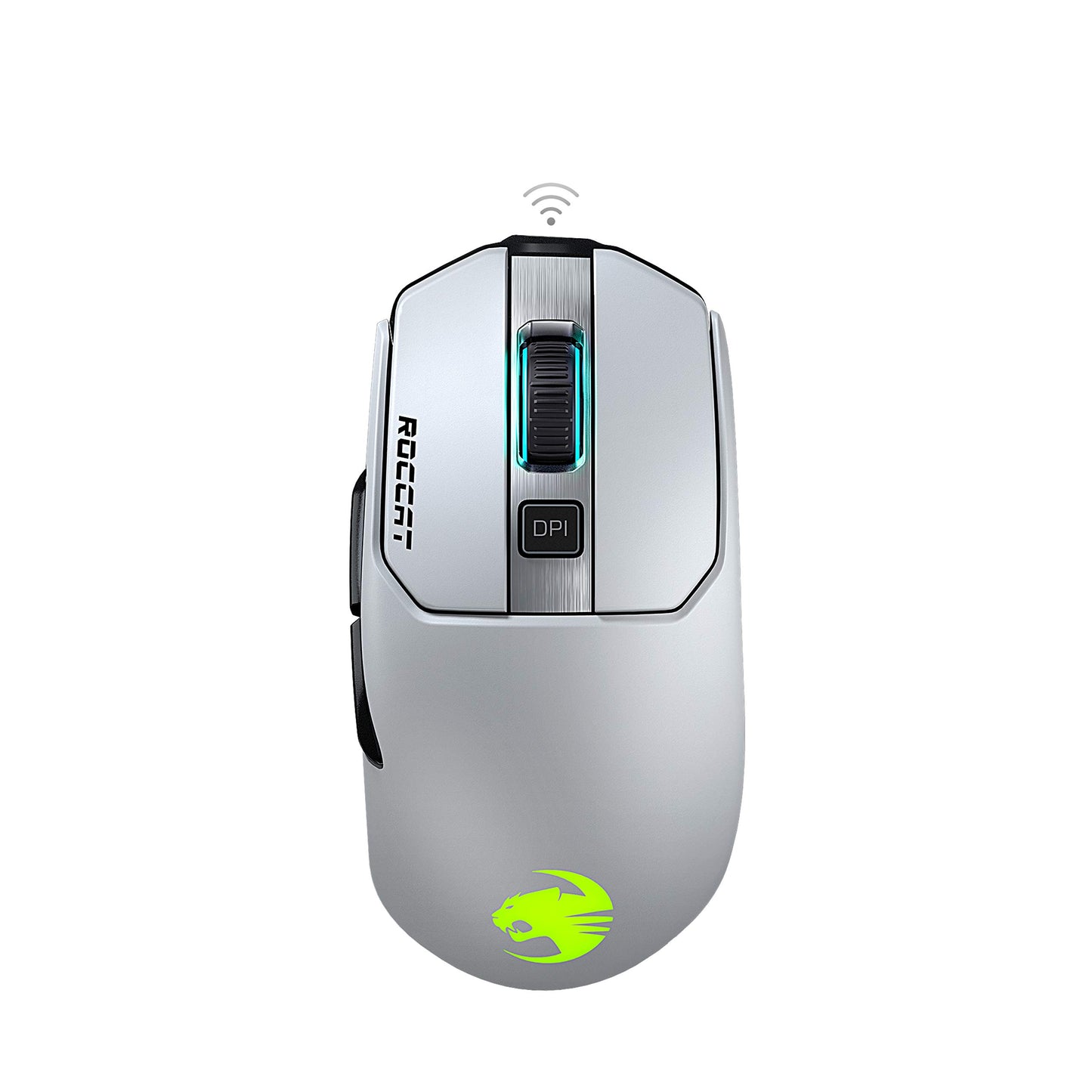 ROCCAT Kain 202 PC Gaming Wireless Mouse AIMO RGB Lighting 16 000 DPI Optical Owl-Eye Sensor Ergonomic USB Computer Mouse Claw Grip Long Lasting Battery Life Titan Scroll Wheel White