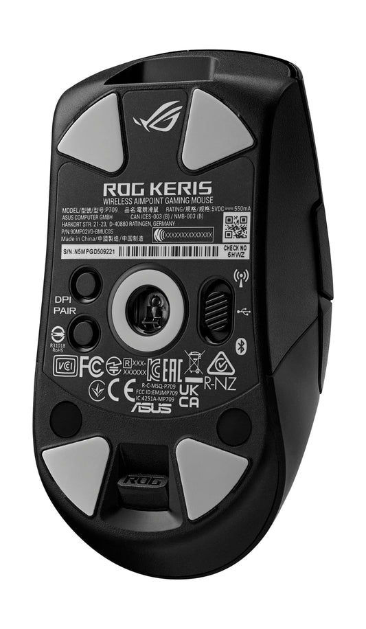 ASUS ROG Keris Wireless Gaming Mouse - Ergonomic, Tri-Mode, 42K DPI, 75g, Black
