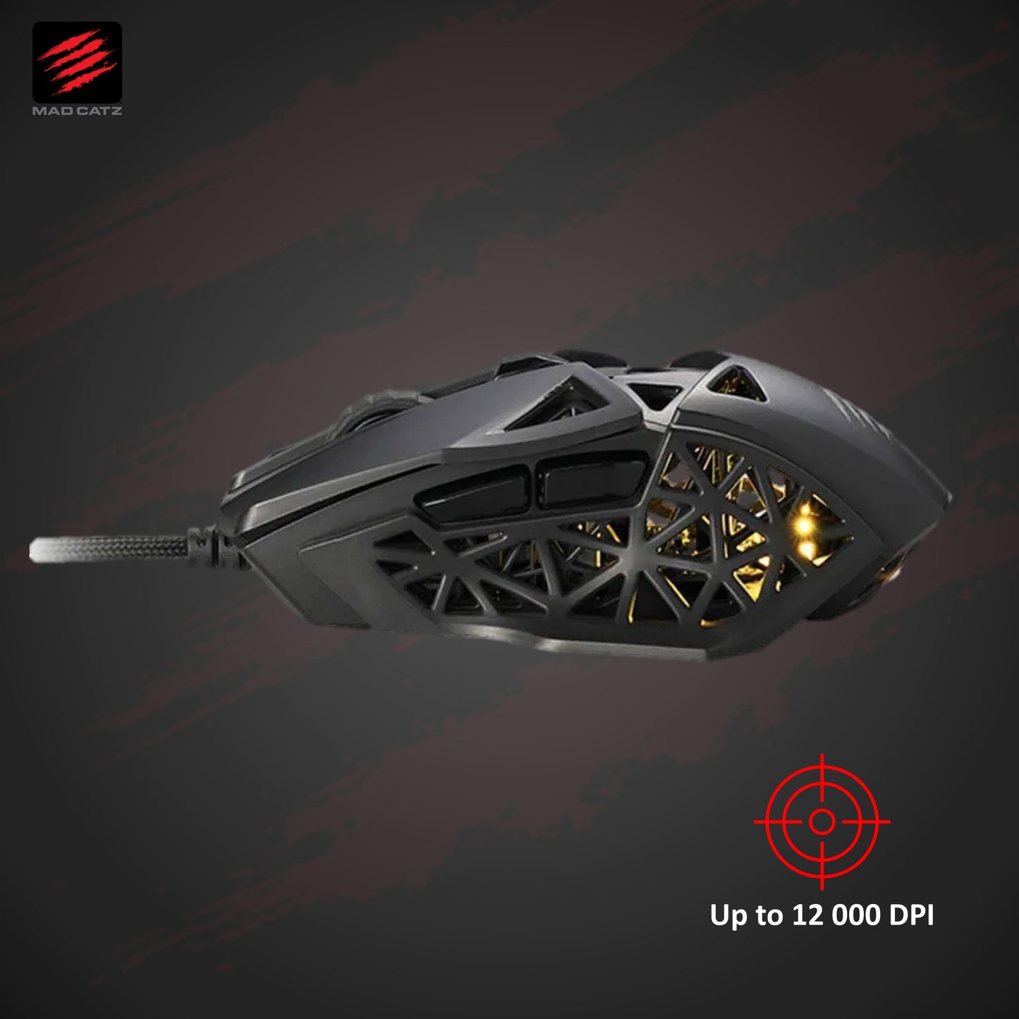 Mad Catz M.O.J.O. M1 Gaming Mouse - 12000 DPI Optical Sensor, 70g, RGB Lighting, Black, Model MM04DCINBL00