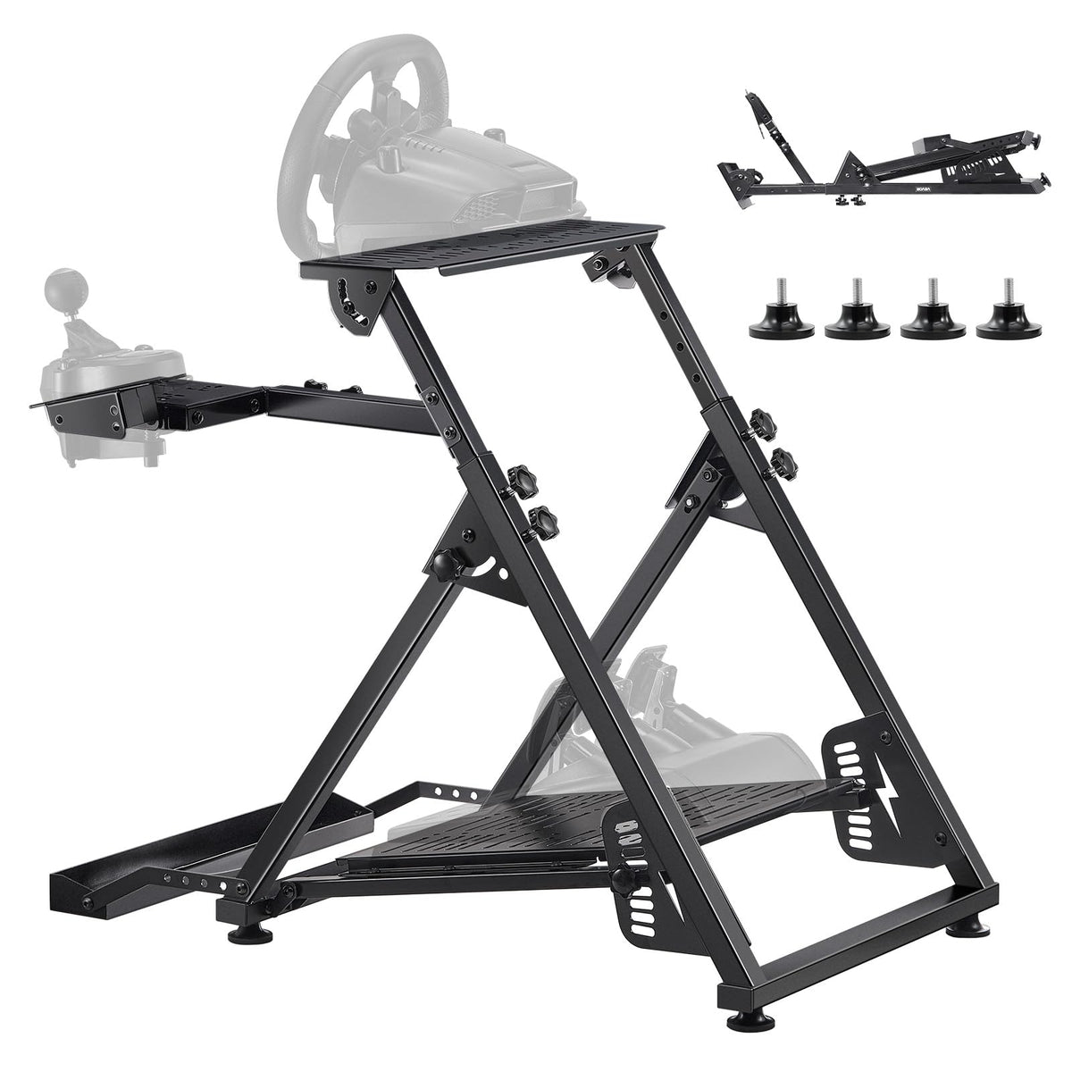 VEVOR Racing Wheel Stand, Adjustable & Foldable Simulator Stand for Logitech G923 G920 G29 G27, Thrustmaster T300RS TX F458 T500