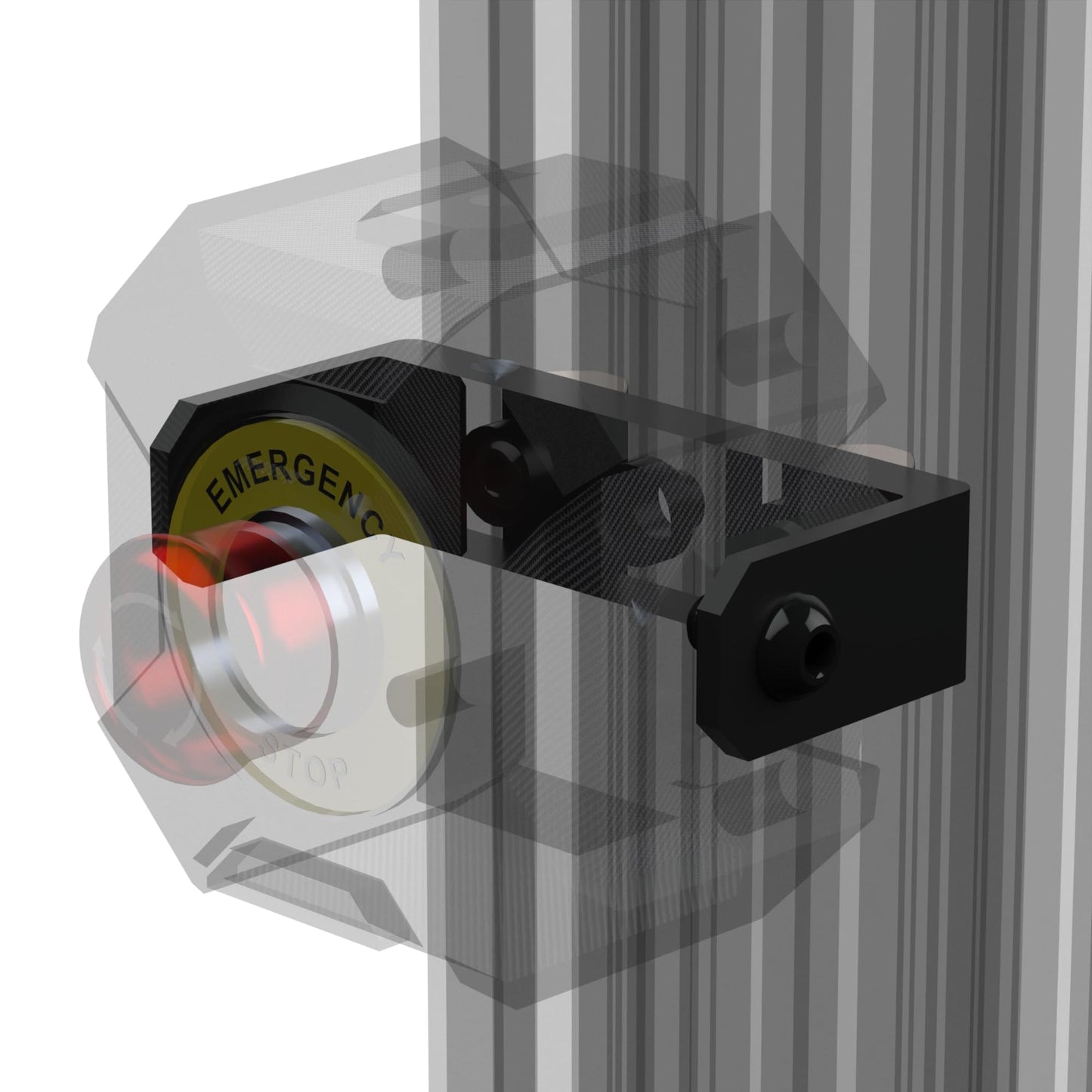 Fanatec Emergency Stop Mount - Compatible with Podium Kill Switch - Includes All Mounting Hardware - USA-Made Sim Racing Rig Bra