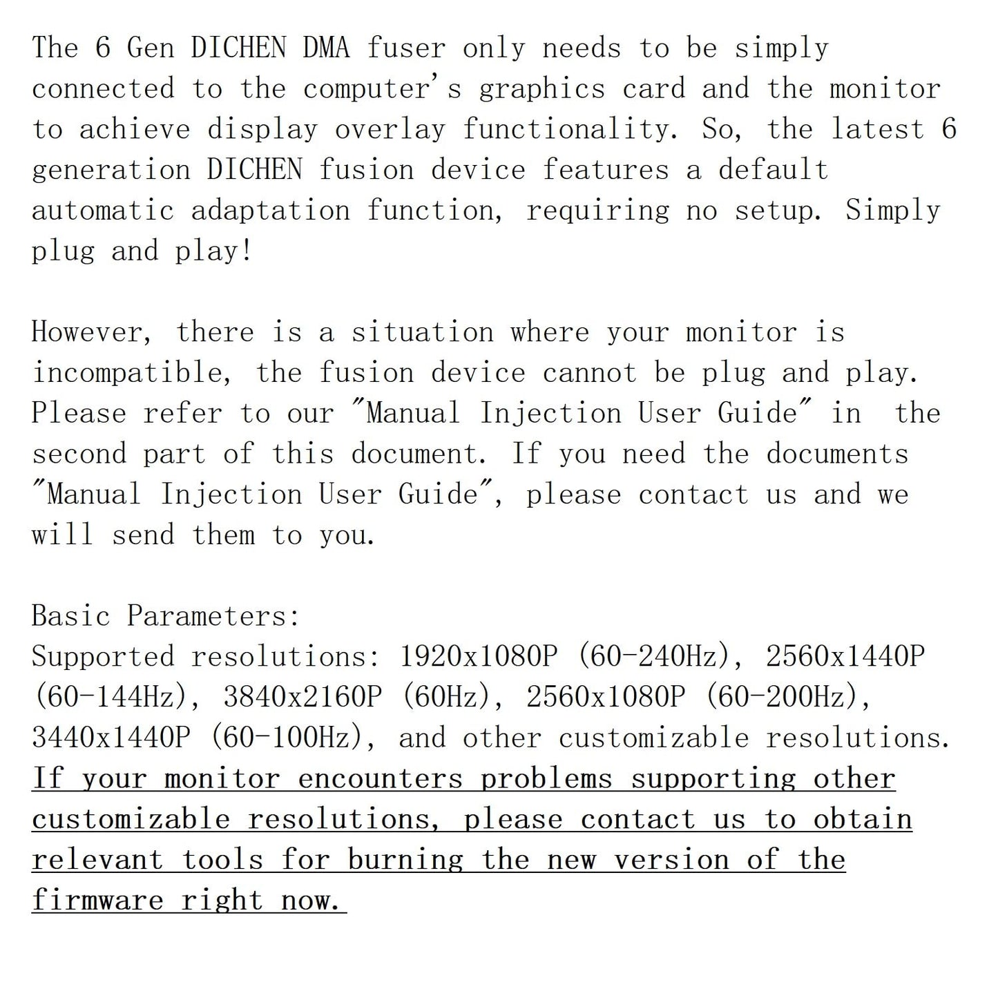 DICHEN DMA Fuser Combiner Display Overlay Adapter, 2K 144Hz HDMI, Aluminum Alloy, White, US Plug