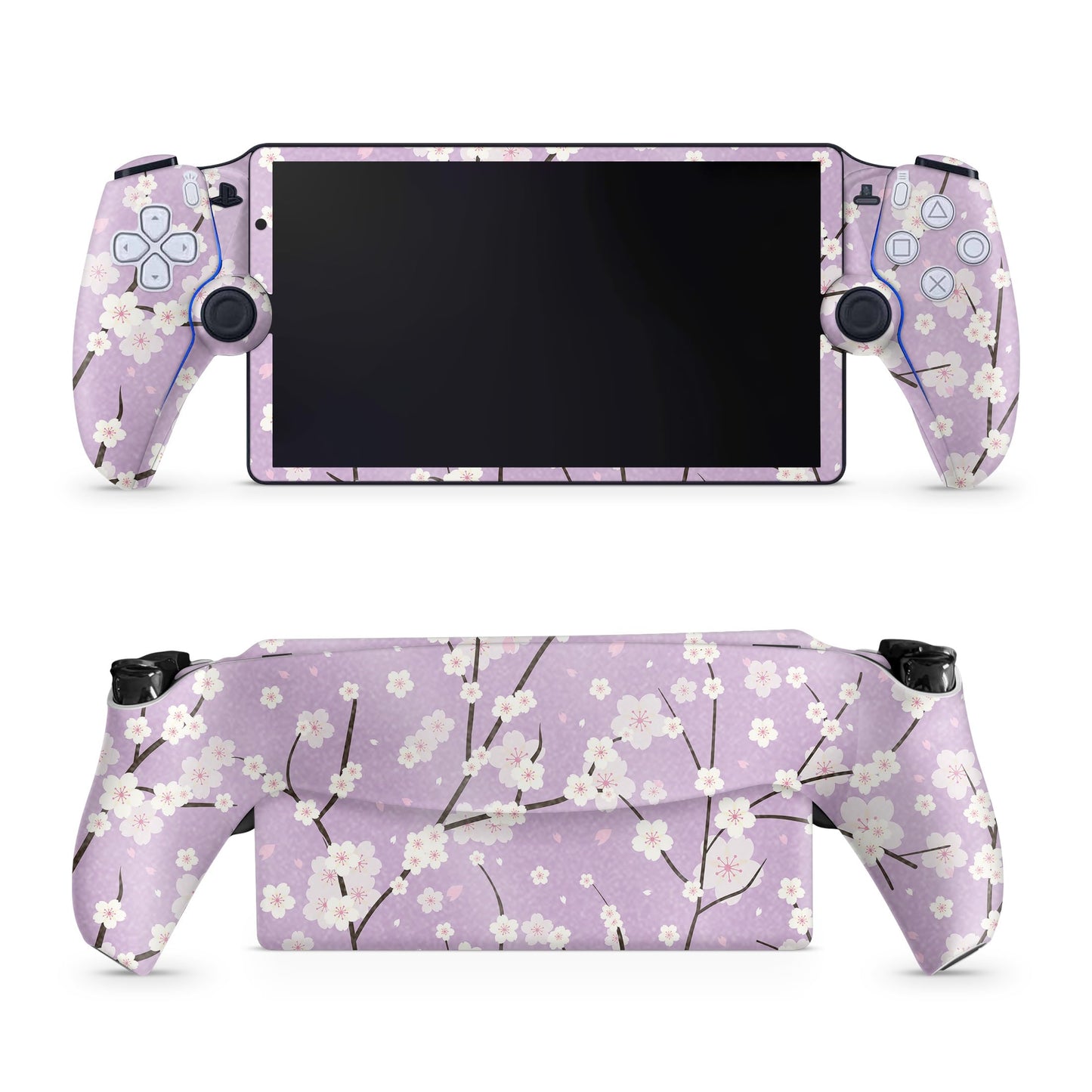 Glossy Glitter Gaming Skin Compatible with PS5 Portal Remote Player - Sakura Purple - fine 3M Vinyl Protective Wrap Decal Cover - Easy to Apply | Crafted in The USA by MightySkins