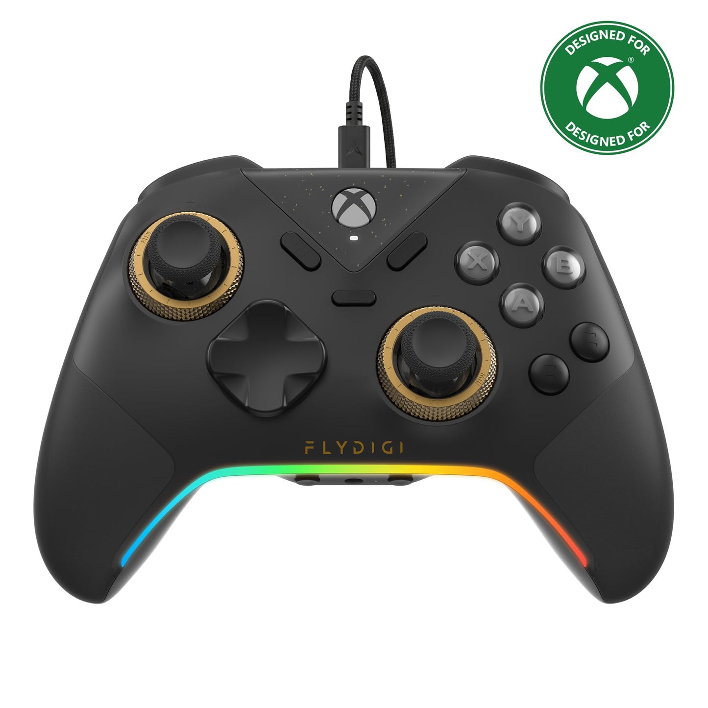 FLYDIGI VADER 5S Wired Controller for Xbox Series X|S Xbox One Windows 10/11 FORCEFLEX Adjustable Tension Joysticks FORCESWITCH Triggers 6 Remappable Buttons 3.5mm Audio Jack