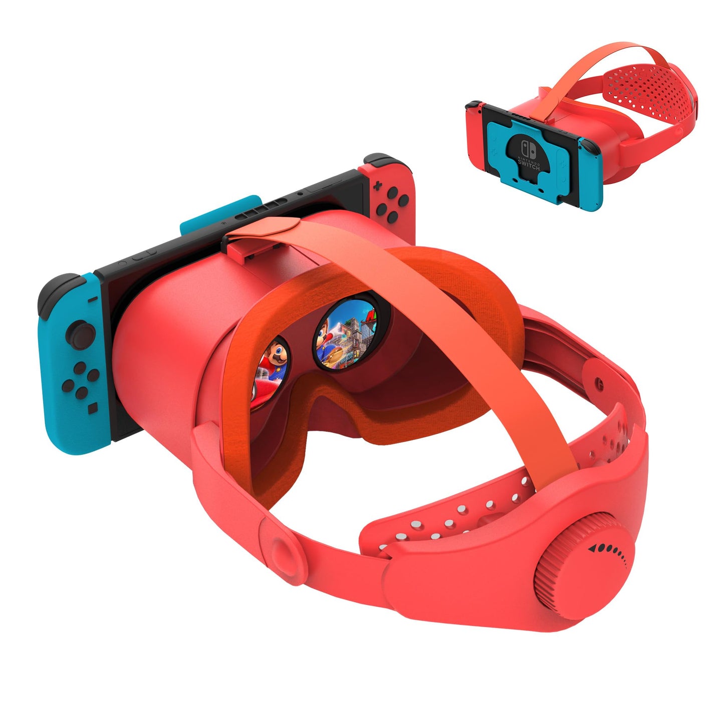 Upgraded VR Headset for Nintendo Switch & Switch OLED Model Switch VR Virtual Boy Games Glasses with Adjustable HD Lenses and Head Strap with Rotary Button Labo VR for Switch Accessory(Orange&Blue)