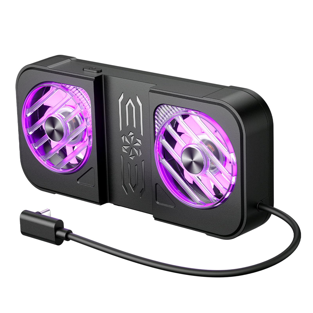 JSAUX Cooling Fan Compatible with JSAUX PC0111 ROG Ally X ModCase Dual Silent RGB Fans for Heat Dispersion with 65 Expandable Stand USB-C Powered Game Console Cooler