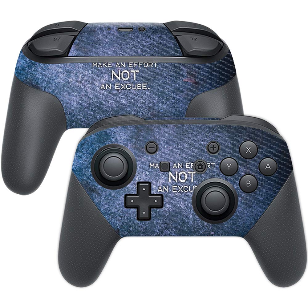MightySkins Carbon Fiber Skin for Nintendo Switch Pro Controller - Make an Effort | Protective Durable Textured Carbon Fiber Finish | Easy to Apply Remove and Change Styles | Made in The USA