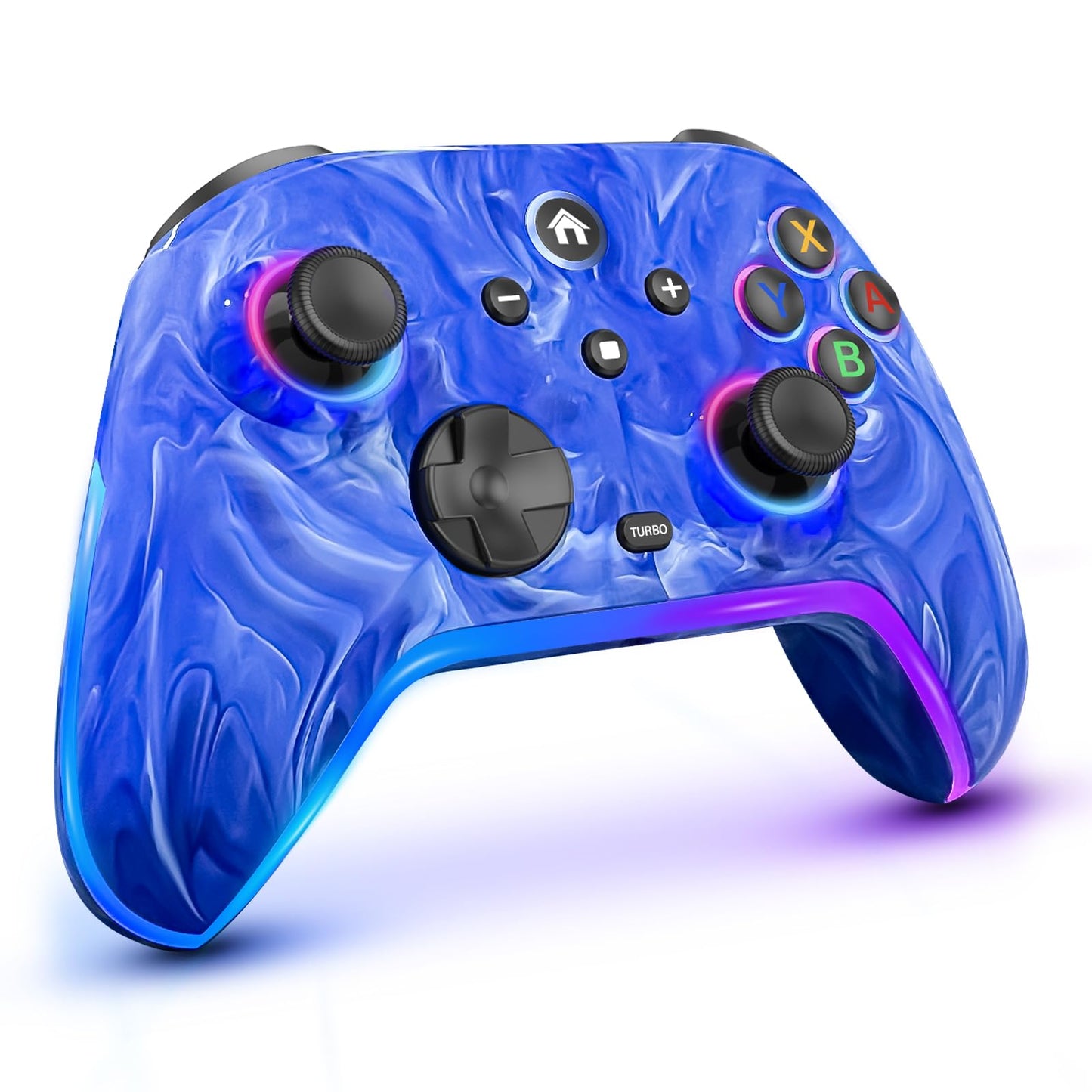 Wireless Switch Controllers for Nintendo Switch/Lite/OLED/Switch 2 1200mAh Rechargeable Pro Controller 10 Colors LED Light up Switch Turbo Remote with Vibration/Motion Control/Turbo/Gyro/Wake up
