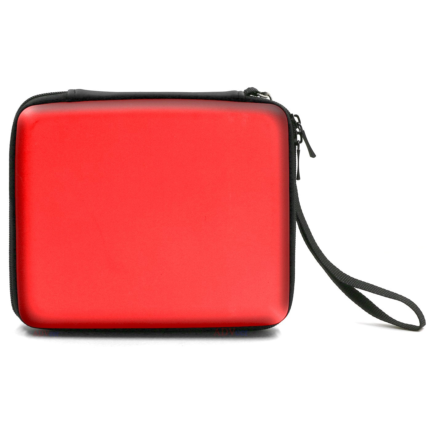 ADVcer 2DS Case - EVA Waterproof Hard Shell, Double Zipper, Hand Strap, 17.9x14.8x4.6 cm, Reddish Orange, Model: ADV