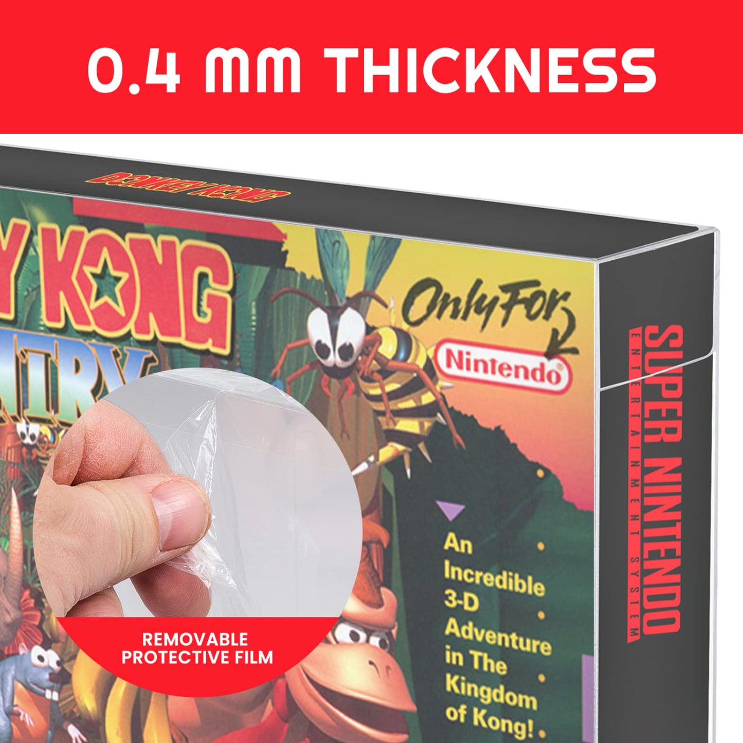 EVORETRO Video Game Box Protectors for SNES & N64 - 0.40MM Clear PET Holders, Pack of 25