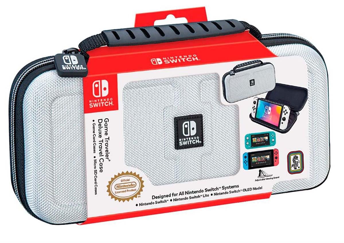 Game Tpartyler RDS - Licensed Case for Nintendo Switch Deluxe OLED Nintendo Switch & Switch Lite White Ballistic Nylon Viewing Stand & Bonus Game Cases