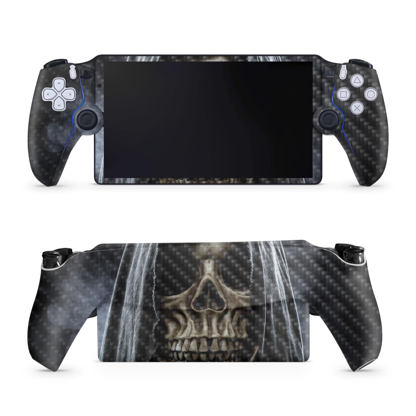 Carbon Fiber Gaming Skin Compatible with PS5 Portal Remote Player - Reaper Skull - fine 3M Vinyl Protective Wrap Decal Cover - Easy to Apply | Crafted in The USA by MightySkins