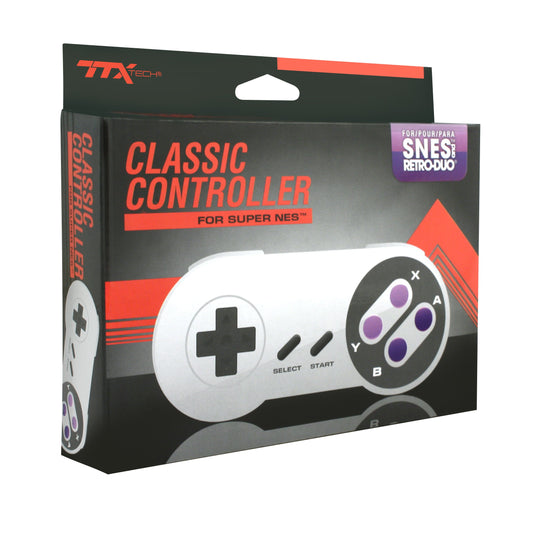 TTX Tech Classic Controller for Super Nintendo - Black - Model nxsnes-002