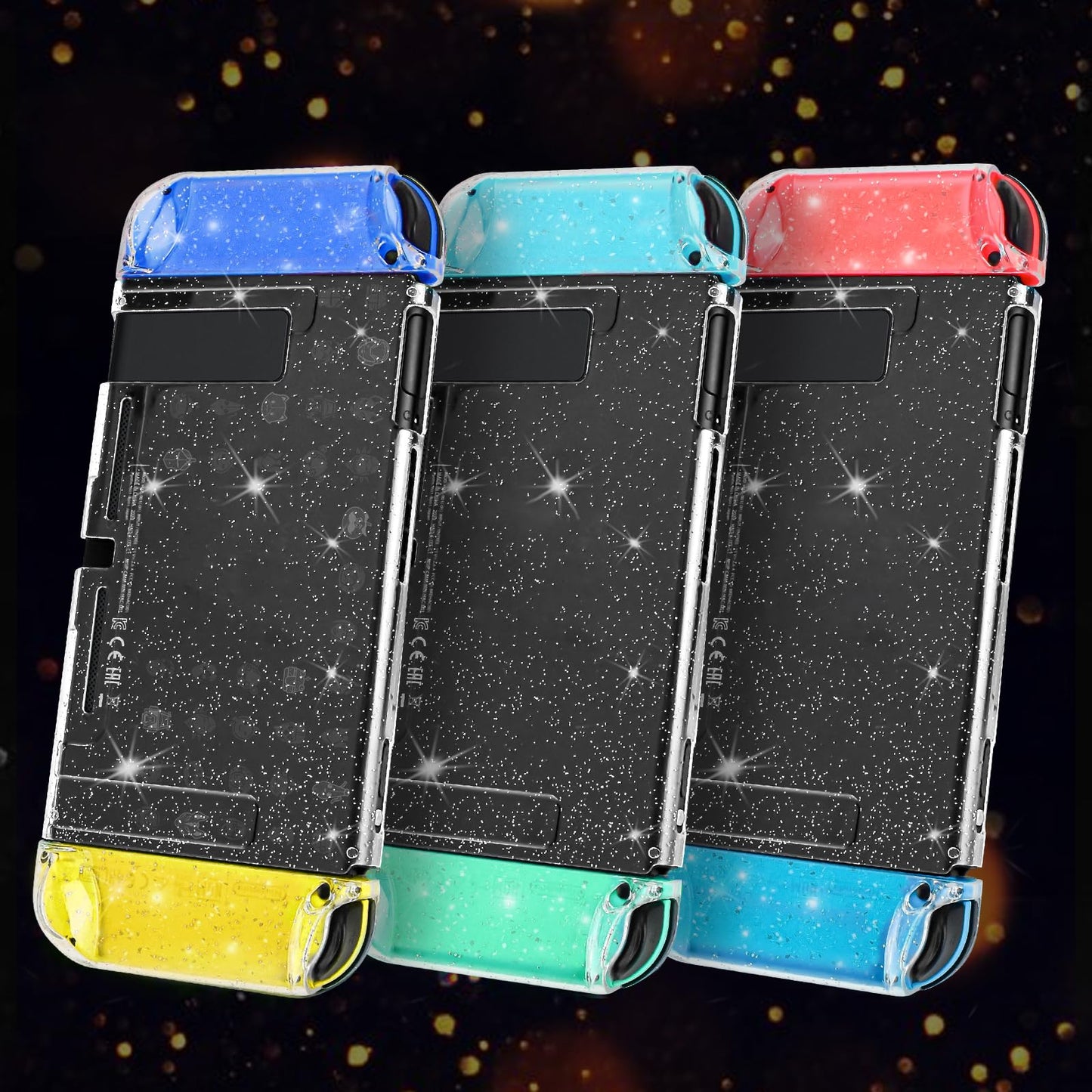 DLseego Dockable Crystal Case for Nintendo Switch - Shock-Absorbing, Anti-Scratch, Polycarbonate, Crystal Glitter