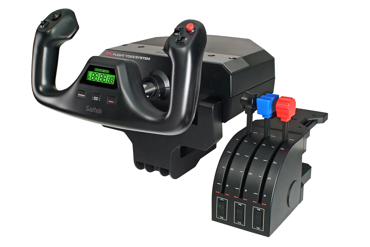 Logitech G PRO Flight Yoke System Professional Simulation Yoke and Throttle Quadrant 3 Modes 75 Programmable Controls Configurable Throttle Knobs Steel Shaft USB PC - Black