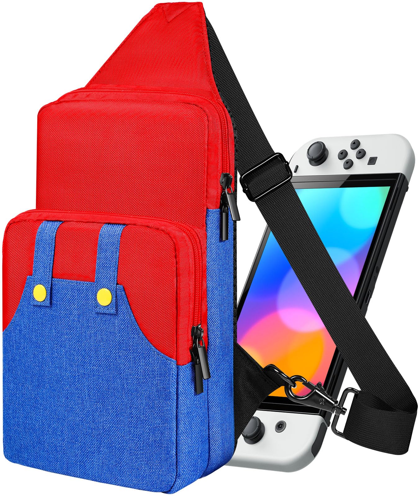 Lotadilo Travel Bag for Nintendo Switch/Lite/OLED for Boys Kids Teens Girls Cute Switch Backpack Carrying Crossbody Shoulder Gaming Sling Bag Large Capacity Portable for Nintendo Accessories Storage