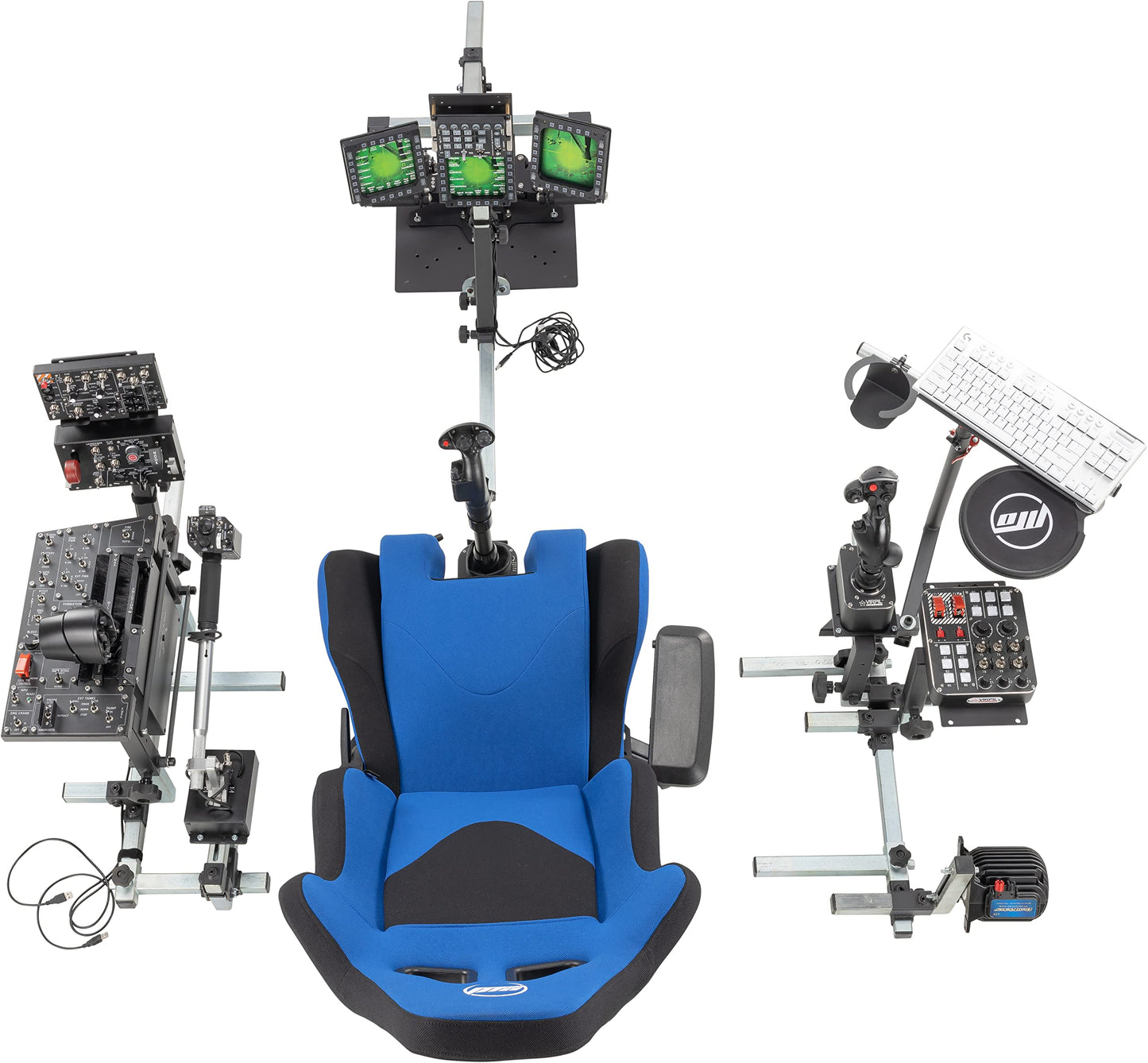 SimFab Modular Flight Simulator Cockpit - DCS Edition, Compatible with Thrustmaster Warthog & Others, Yellow Seat