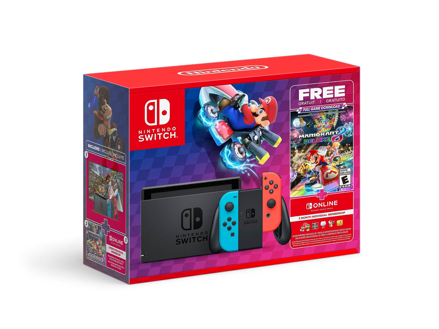 Nintendo Switch Mario Kart 8 Deluxe Bundle (Full Game Download + 3 Mo. Nintendo Switch Online Membership Included)