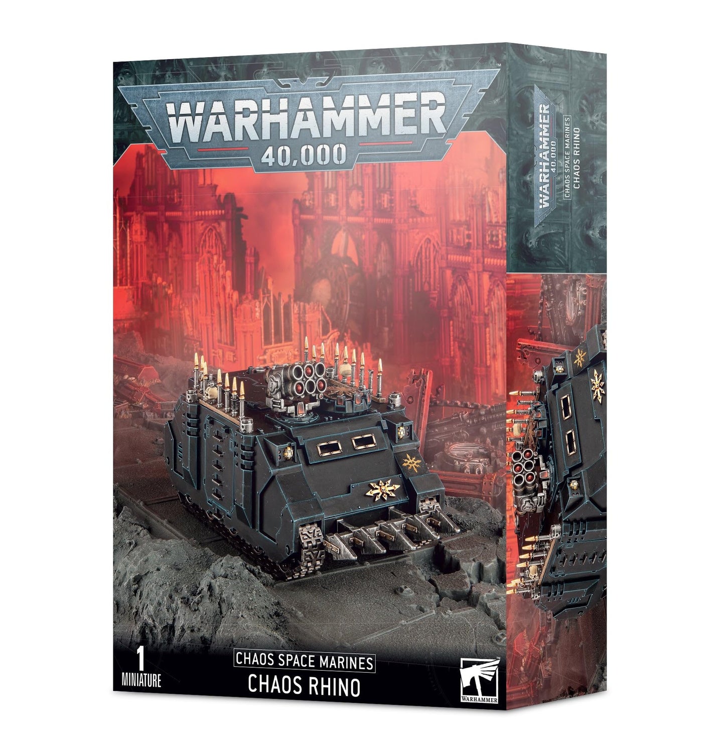 Games Workshop Warhammer 40k Chaos Space Marine Rhino - Large, Black, Model 99120102092, Age 14+