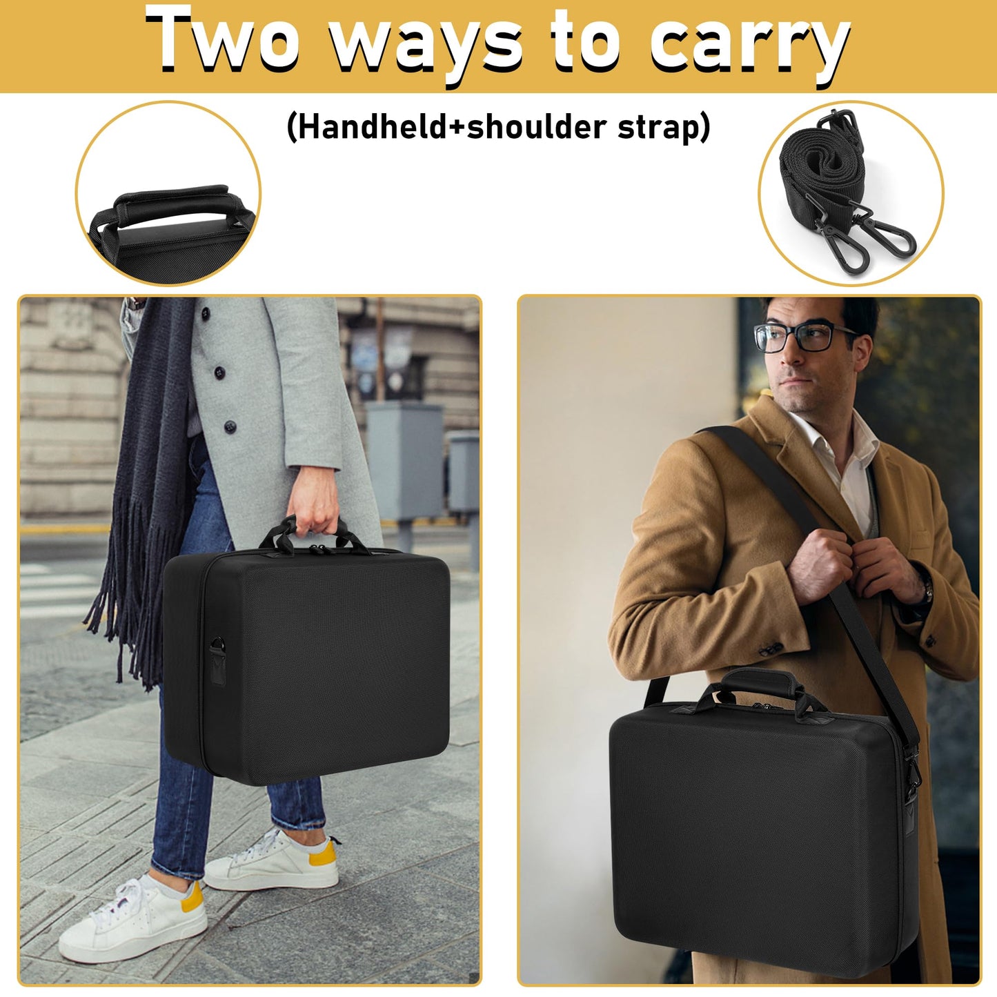 OUUTMEE Hard Shell Carrying Case for PS5 Slim - Black Travel Bag for Console, Games, Headset & Accessories - Model V49-PS5 Slim