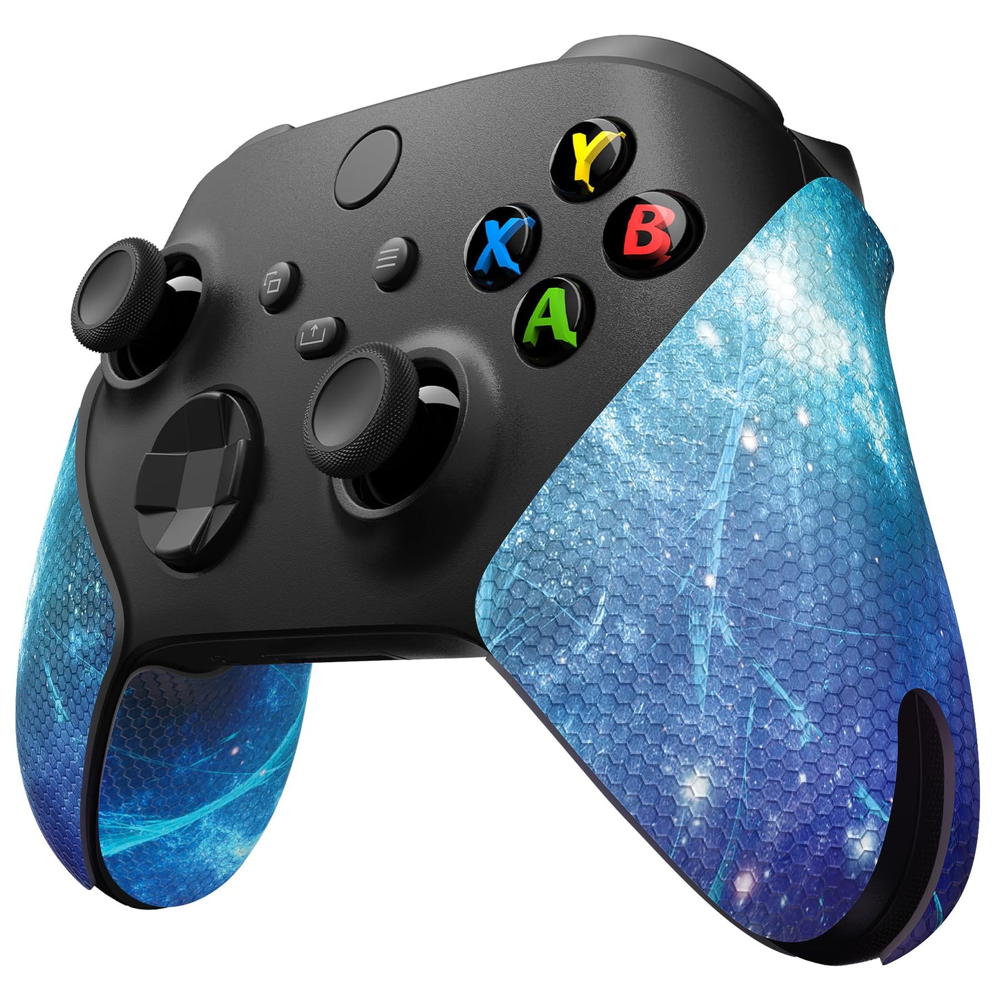 eXtremeRate PlayVital Anti-Skid Sweat-Absorbent Controller Grip for Xbox Core Wireless Controller Professional Textured Soft Rubber Pads Handle Grips for Xbox Series X/S Controller - Blue Nebula