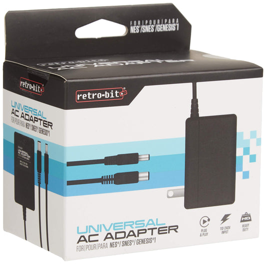 Retro-Bit 3 in 1 AC Adapter for NES/SNES/Genesis - Model RB-UNI-1361, Original Version