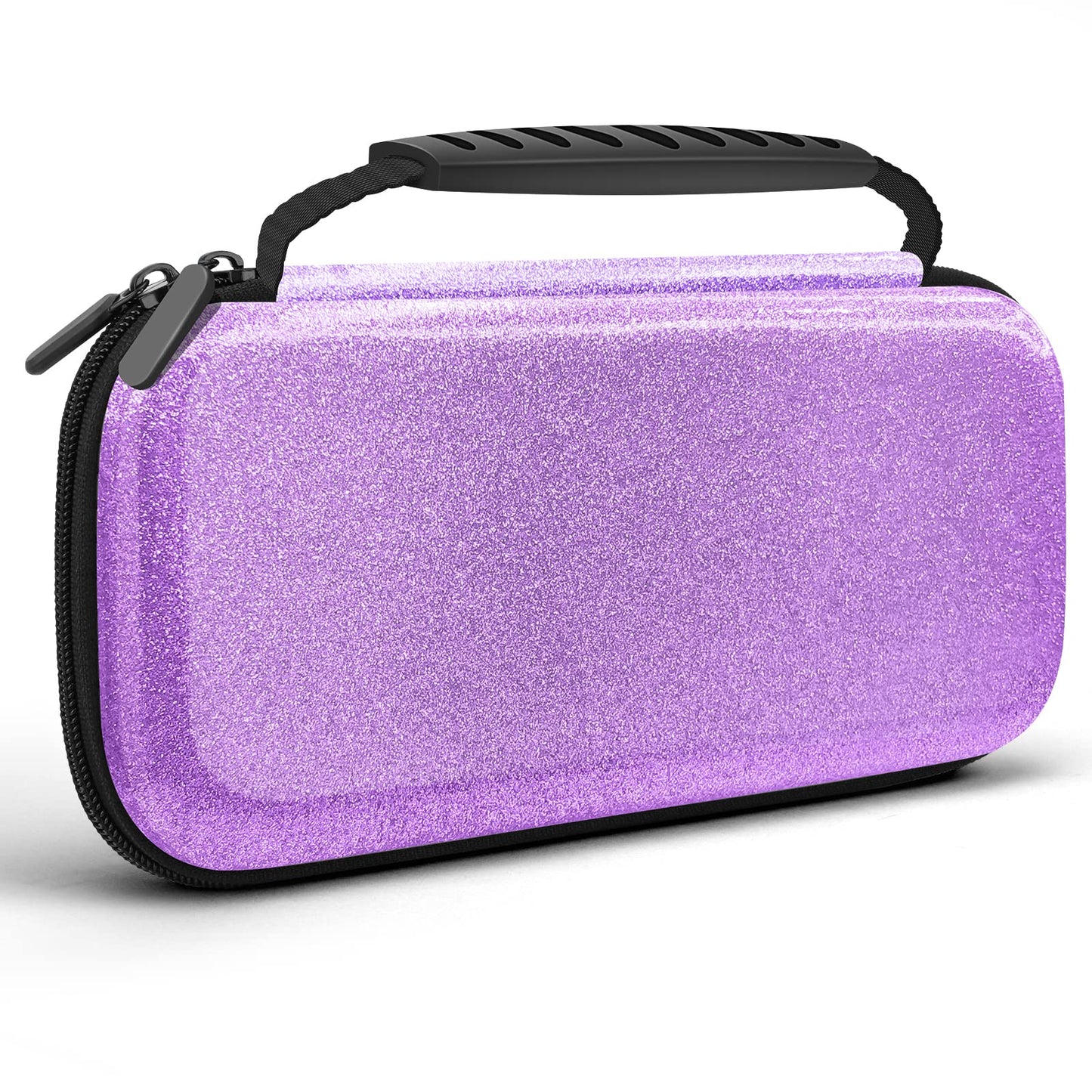 Glitter Carrying Case for Nintendo Switch and Switch OLED Console Purple Hard Tpartyl Case Shell Pouch for Nintendo Switch Console & Accessories Protective Carry Case Compatible with Nintendo for Girls