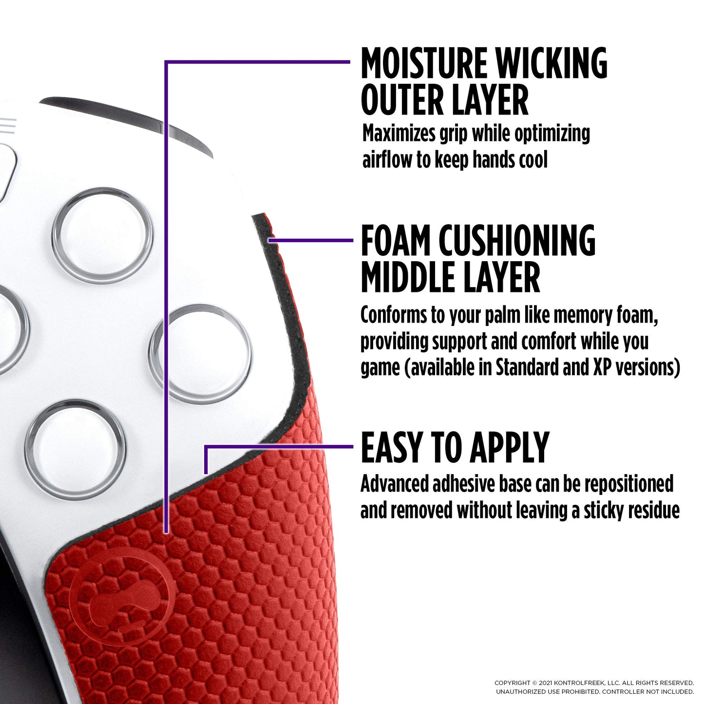 KontrolFreek FPS Freek Inferno Performance Kit for PS5 - Red Thumbsticks & Grips, Model PK-2040-PS5, Enhanced Gaming Performance