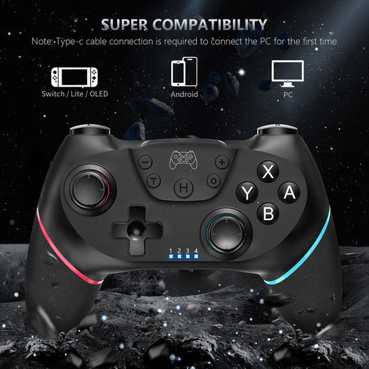 ASTARRY Wireless Switch Pro Controller - Compatible with Switch/Switch Lite/OLED, Programmable Joystick with Turbo & Wake-up Features