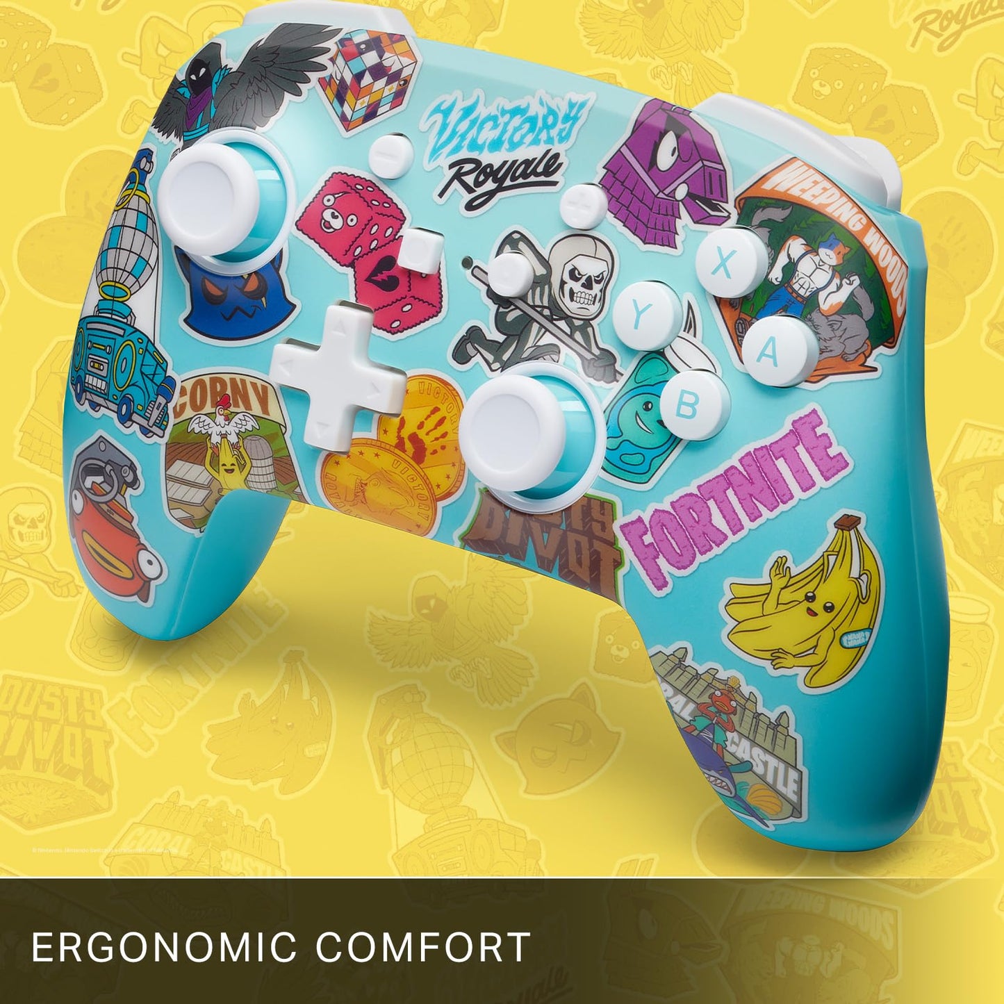 PowerA Enhanced Wireless Controller for Nintendo Switch - Fortnite Sticker Mania - Model NSGP0290-01