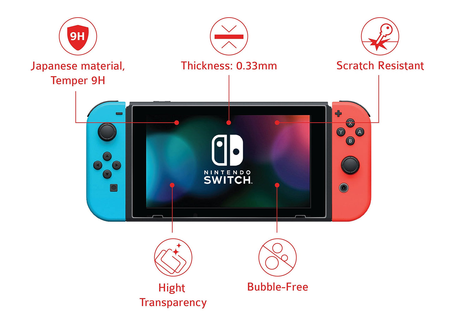 Snakebyte Tough Kit - Accessory Set for Nintendo Switch - Black - Includes Hard Case, H9 Glass Protector, Cleaning Cloth, Thumb Grips