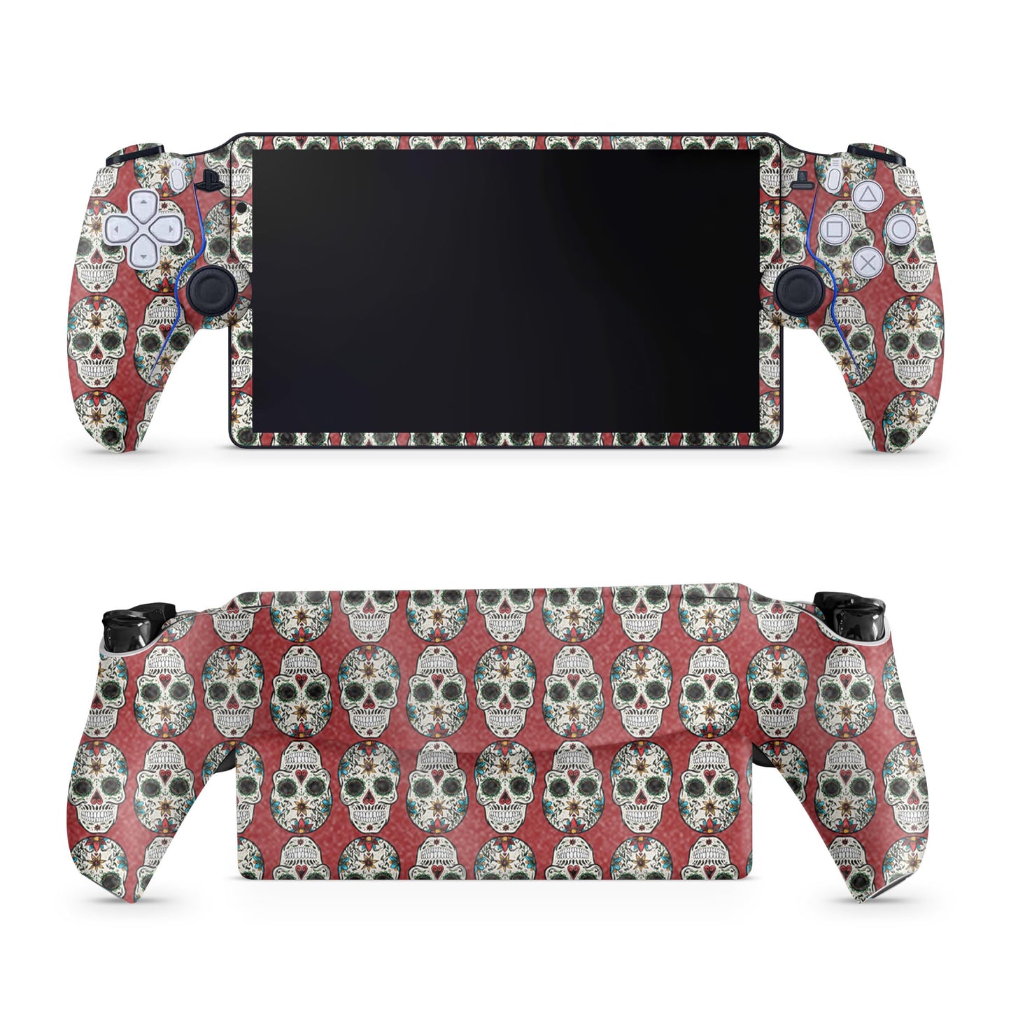 Glossy Glitter Gaming Skin Compatible with PS5 Portal Remote Player - Sugar Skull - fine 3M Vinyl Protective Wrap Decal Cover - Easy to Apply | Crafted in The USA by MightySkins