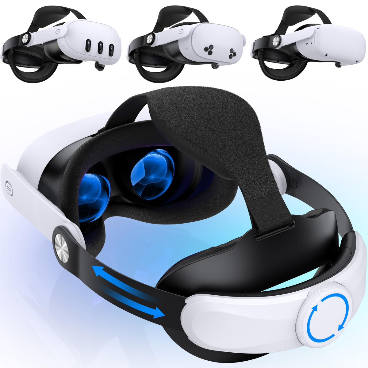 Adjustable Head Strap for Meta Quest 3S/Quest 3/Quest 2 Lightweight VR Headset Strap With Cotton BackPad Reduce Pressure for Oculus Head Strap Enhanced Support&Comfort Replacement for fine design Strap