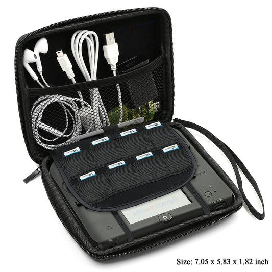 ADVcer 2DS Case - EVA Waterproof Hard Shell Carrying Case, 7.05x5.83x1.82in, Black, Model ADV_2DS_Case_BK,